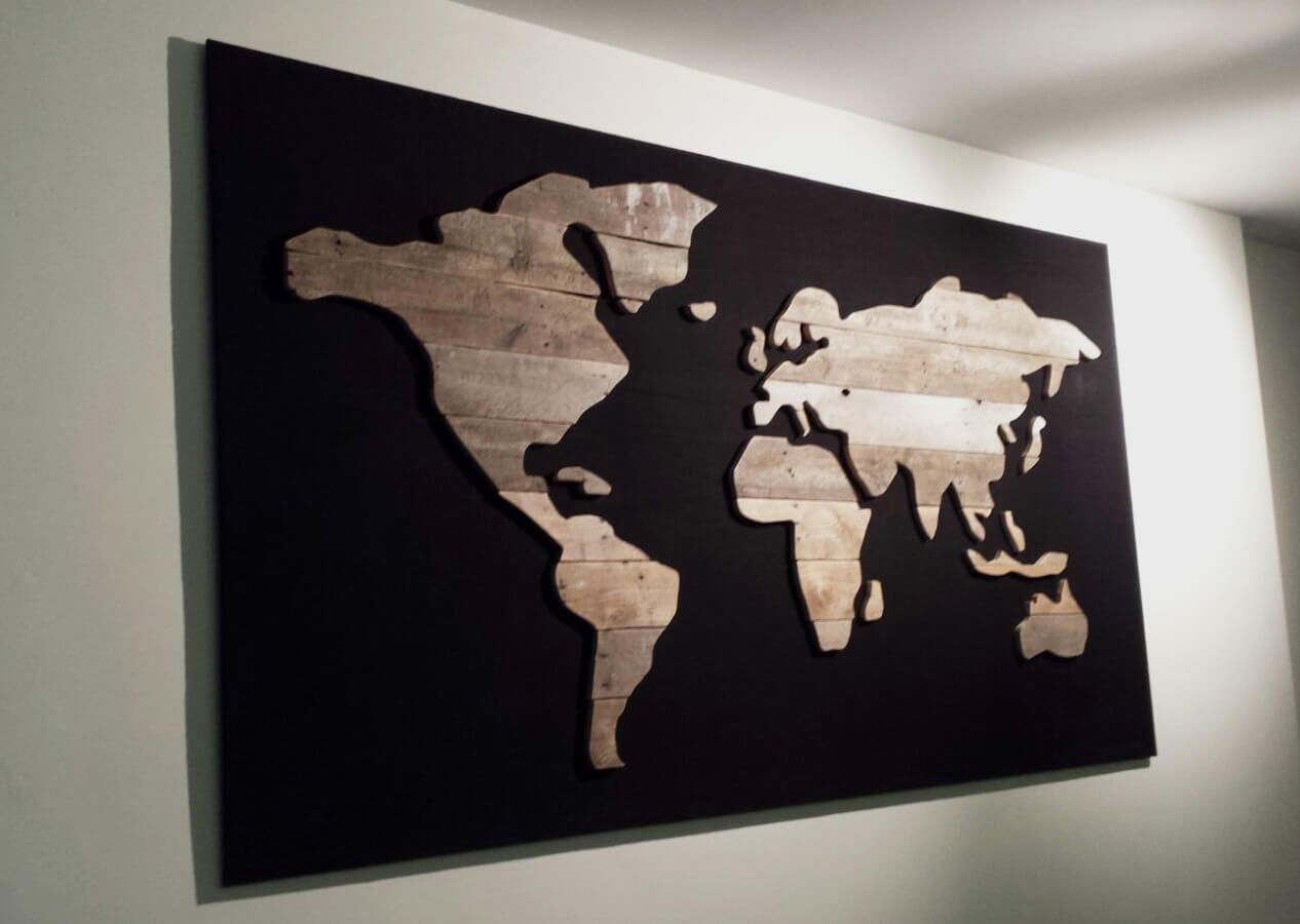 Vlucht voeden boezem Wereldkaart sloophout